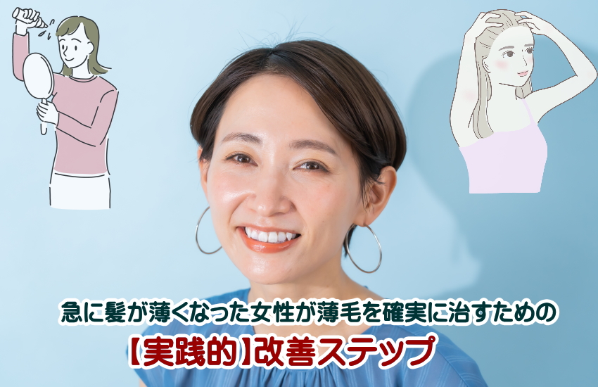 急に髪が薄くなった女性が薄毛を確実に治す